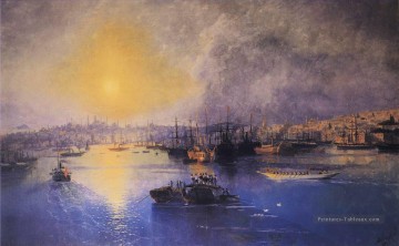 constantinople coucher de soleil 1899 Romantique Ivan Aivazovsky russe Peinture à l'huile